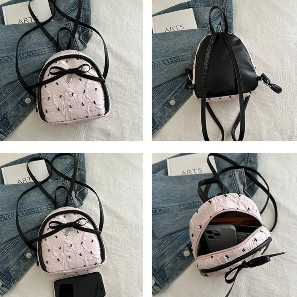 

New Sweet Backpack Print Design Small Size Shoulder Bag Trendy Bow Shaped Bag Summer Season