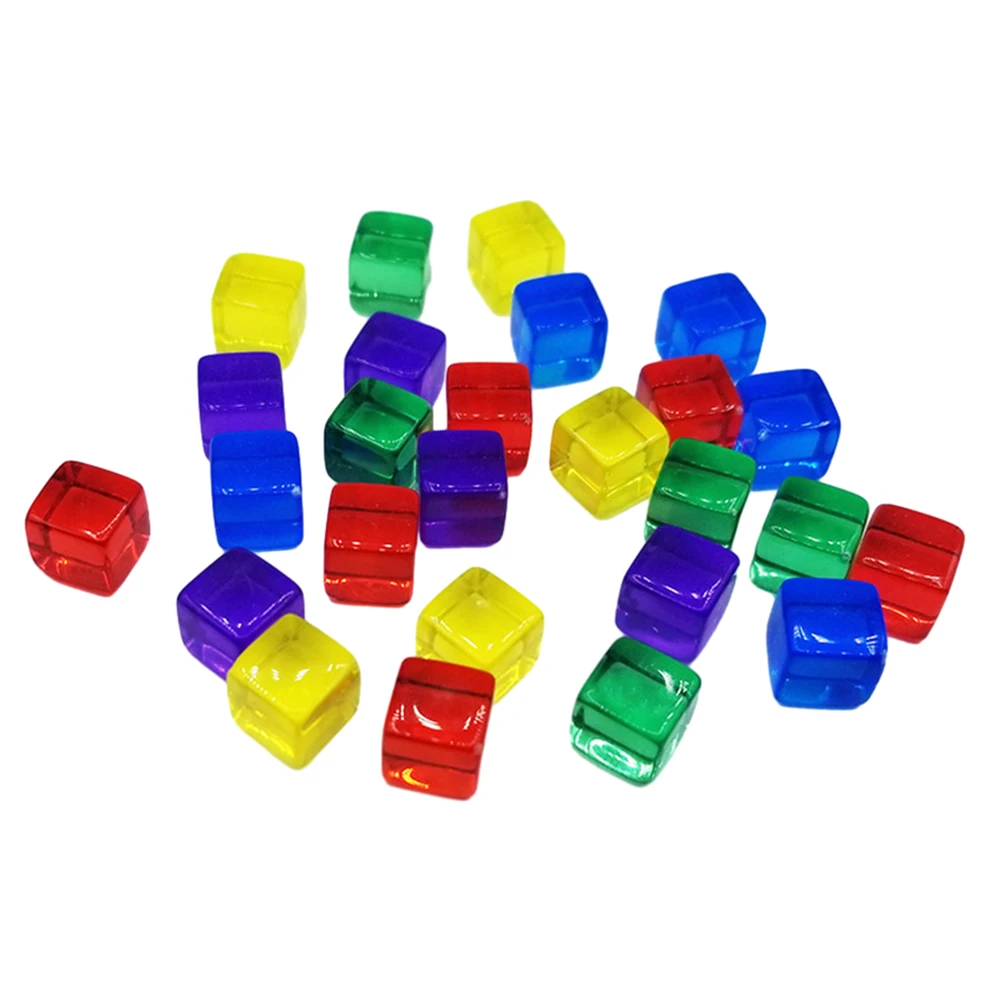 

Red Application Acrylic Dices Set Clear Cube Colorful Square Corner Clear Dice Math Teaching Acrylic Dices Set