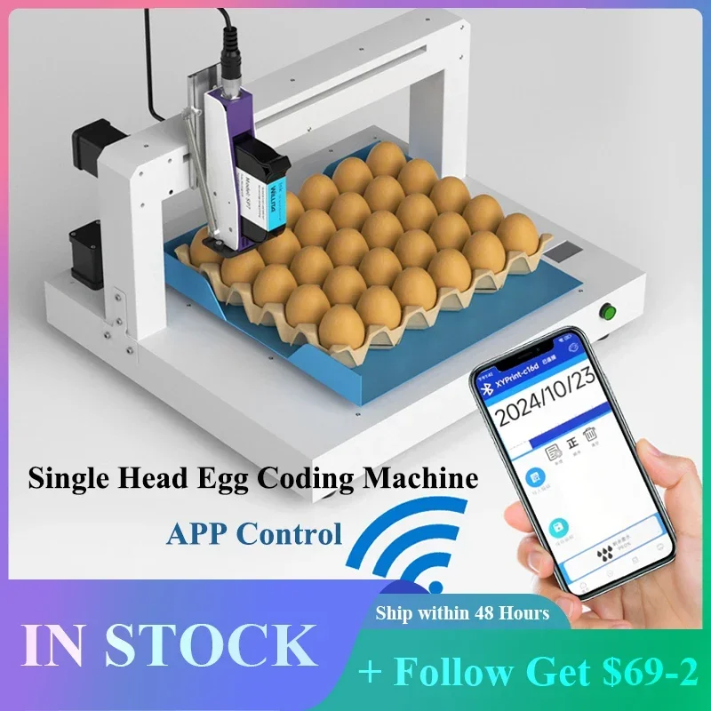 

Willita Single Head Egg Coding Machine Automatic Continuous High Resolution Intelligent Egg Inkjet Printer for Expiry Date Logo