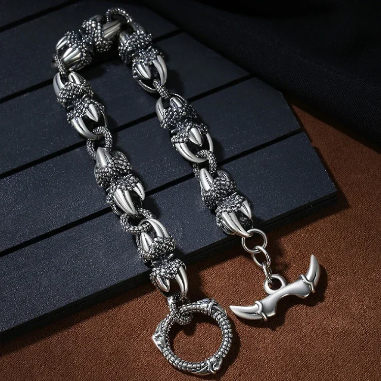 New Domineering Dragon Claw Bracelet Men Handmade Tide Cool King Kong Pestle Light Luxury Niche Design High Sense Jewelry - view 2