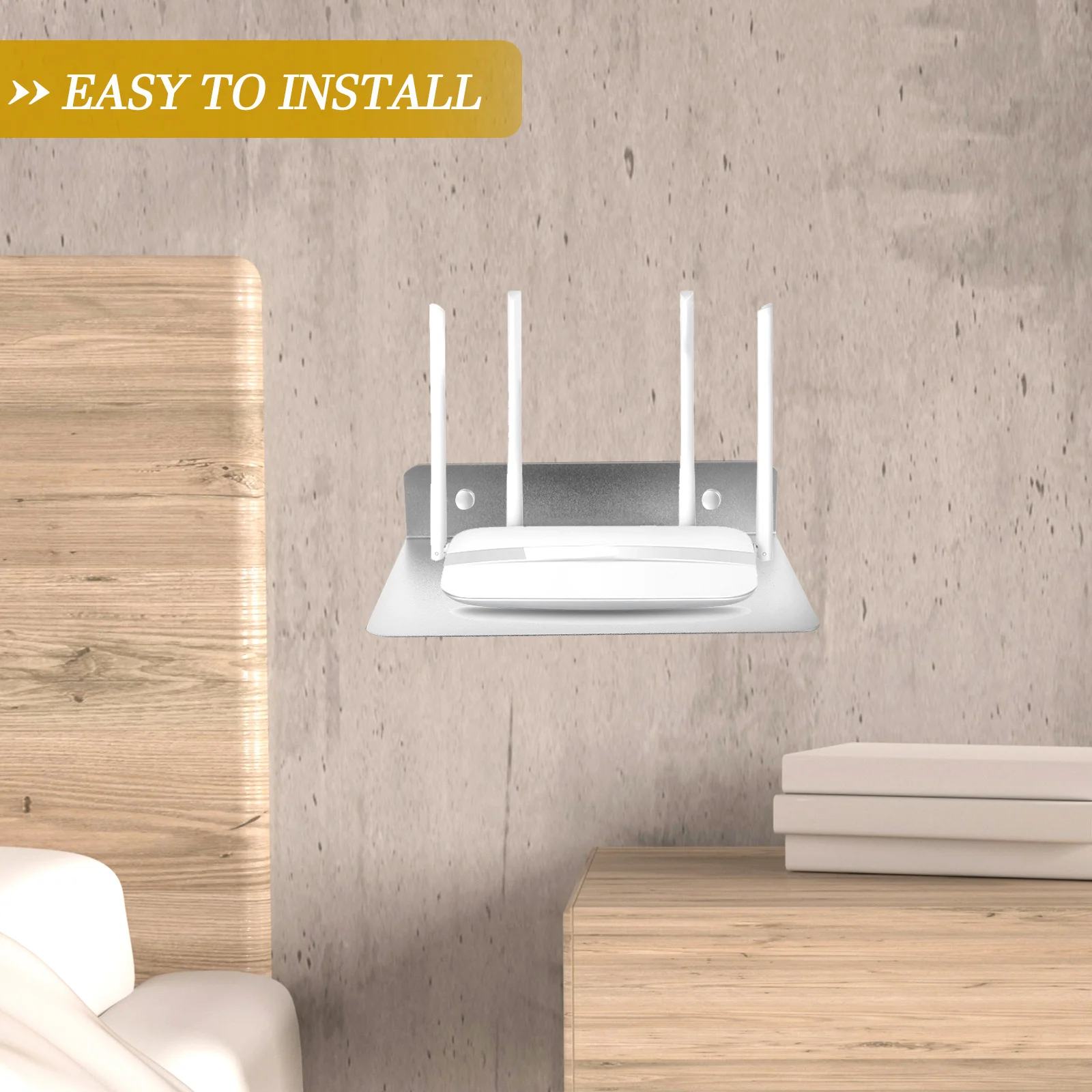 

Wall Mount Floating Shelf Small Aluminum Wall Shelves for Security Camera Monitor Speaker Display Storage Space