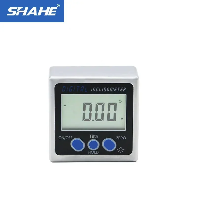 SHAHE Aluminum Alloy Digital Protractor Inclinometer Electronic Bevel Box Inclinometer With Magnets Light Digital Angle Gauge