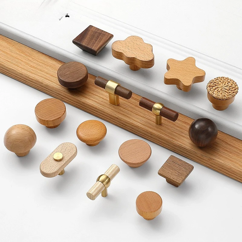 Wooden Animal Cabinet Handles Wood Cloud Hooks Furniture Handles for Cabinets and Drawers Door Knobs Kitchen Wardrobe Door Pulls