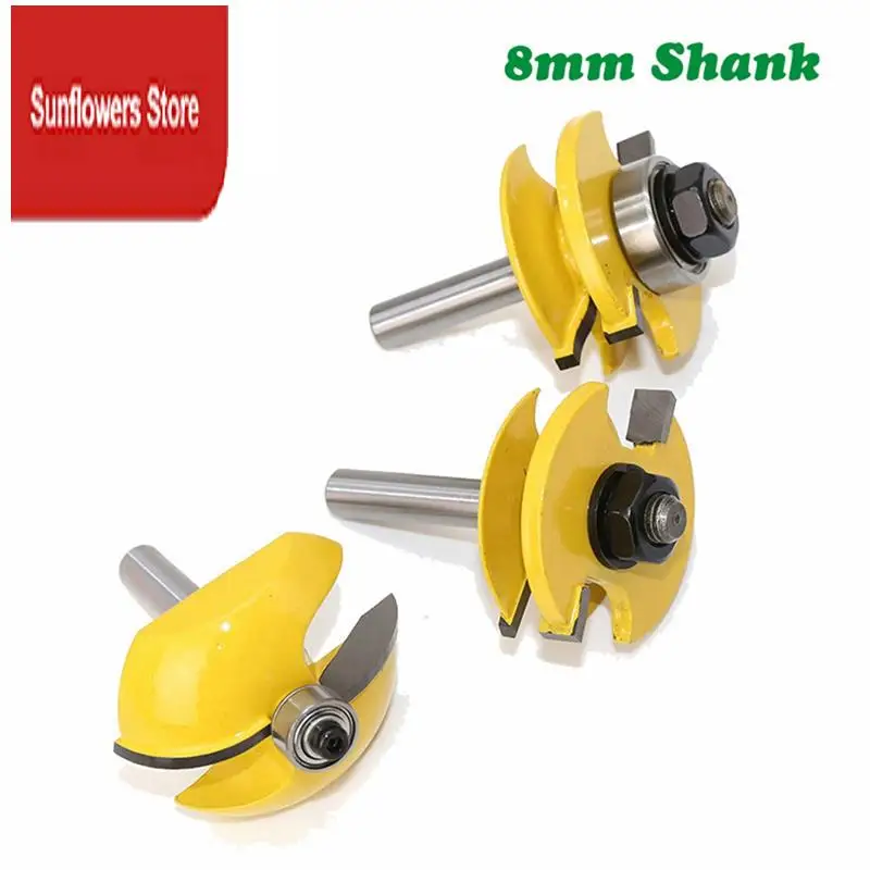 

ABRM-3-Piece Set Of Small Household Tenon And Knife Side R Door Panel Knife Woodworking Milling Cutter