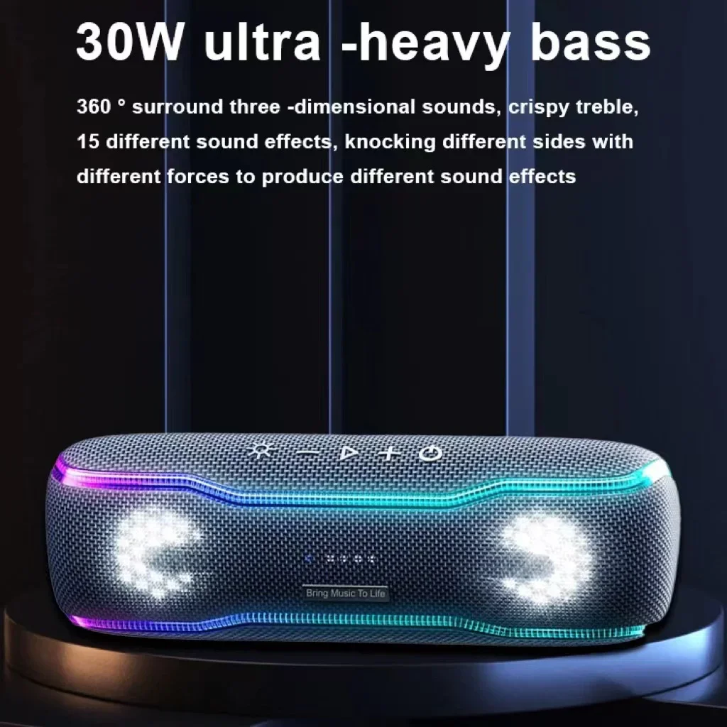 XDOBO BMTL BOSS RGB Light Bluetooth-compatible Speaker 30W Portable Outdoor IPX7 Waterproof Bass Support TWS Series TF AUX