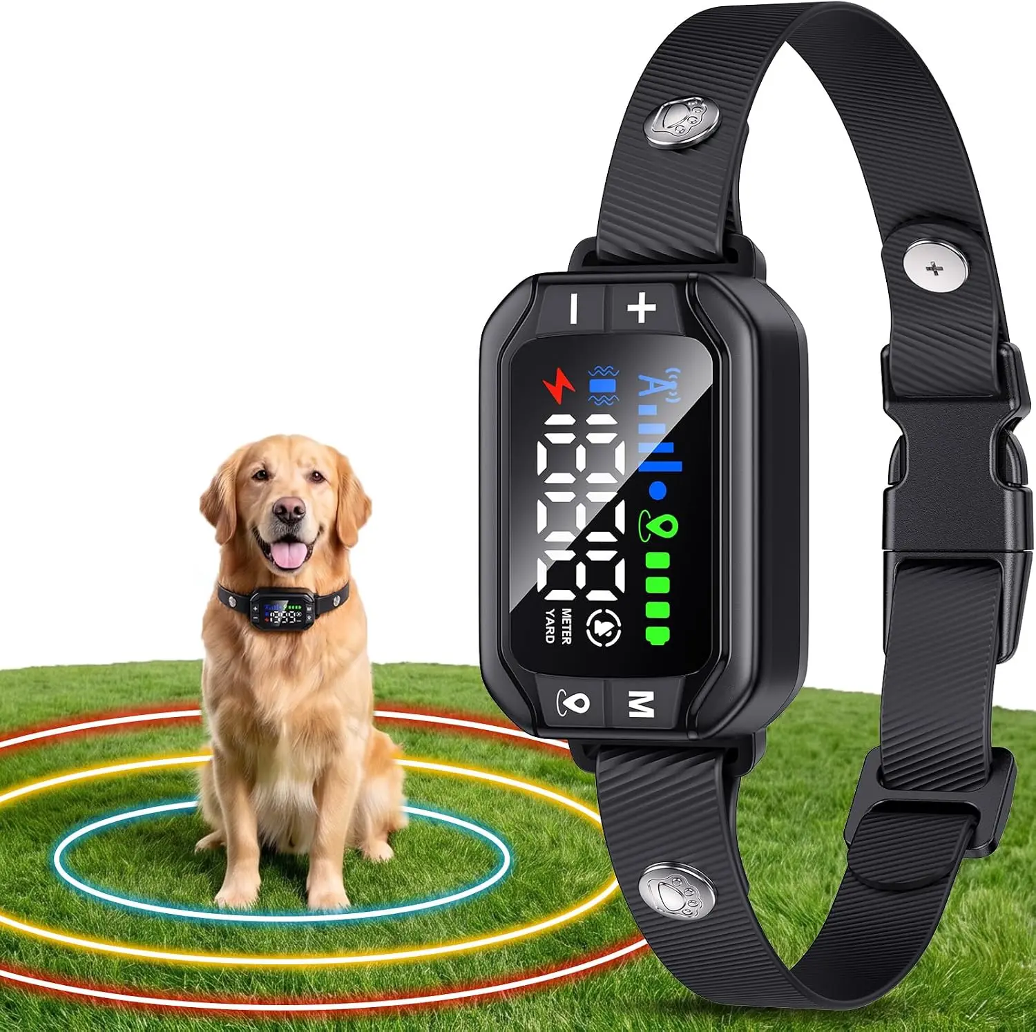 GPS Wireless Dog Fence System, Electric Fence for Dogs, 3 Training Collar | IPX7, Adjustable Range 33-1999ft, Yard Pet Containme