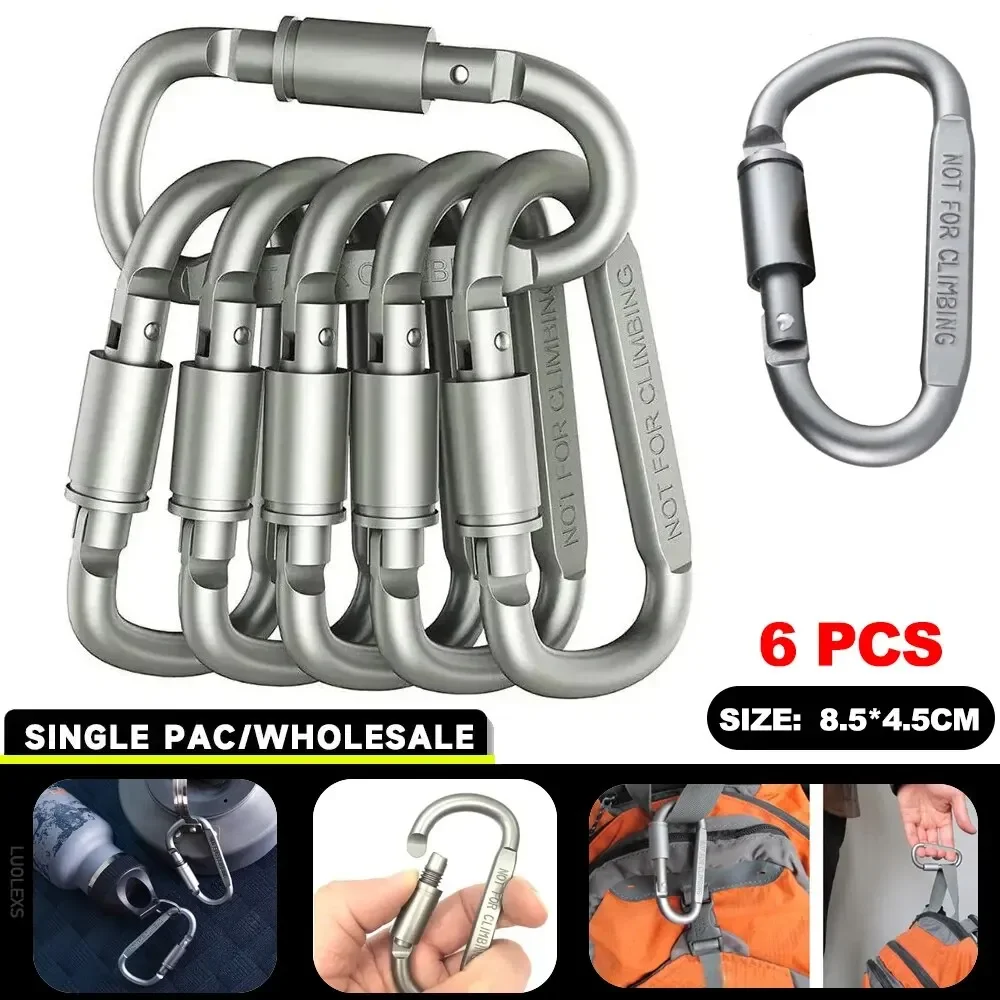 High Quality 6pcs Clasp Key Camping Survival EDC Outdoor Keychain Alloy Aluminum Tactical Caribbean Hook Clasp Bag buckle