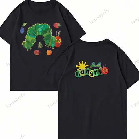 Den väldigt hungriga larven tryckt t-shirt toppar hungrig larv män kvinnor trendiga Y2k kortärmade t-shirts unisex bomullstoppar 6 best sales larvmän - №3