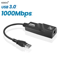 USB 3.0 Wired Network Card USB to RJ45 Type C to RJ45 LAN Ethernet Adapter 10/100/1000Mbps USB 3.0 Network Adapter for PC Win 10