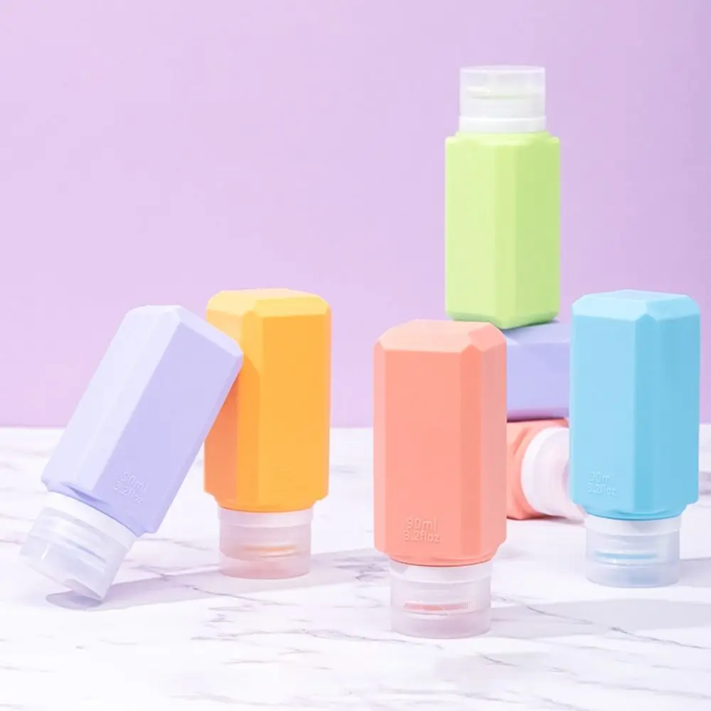 60/90ML Silicone Refillable Bottles New Large Capacity Visible Design Lotion Container Squeeze Shower Gel Lotion Bottle Travel