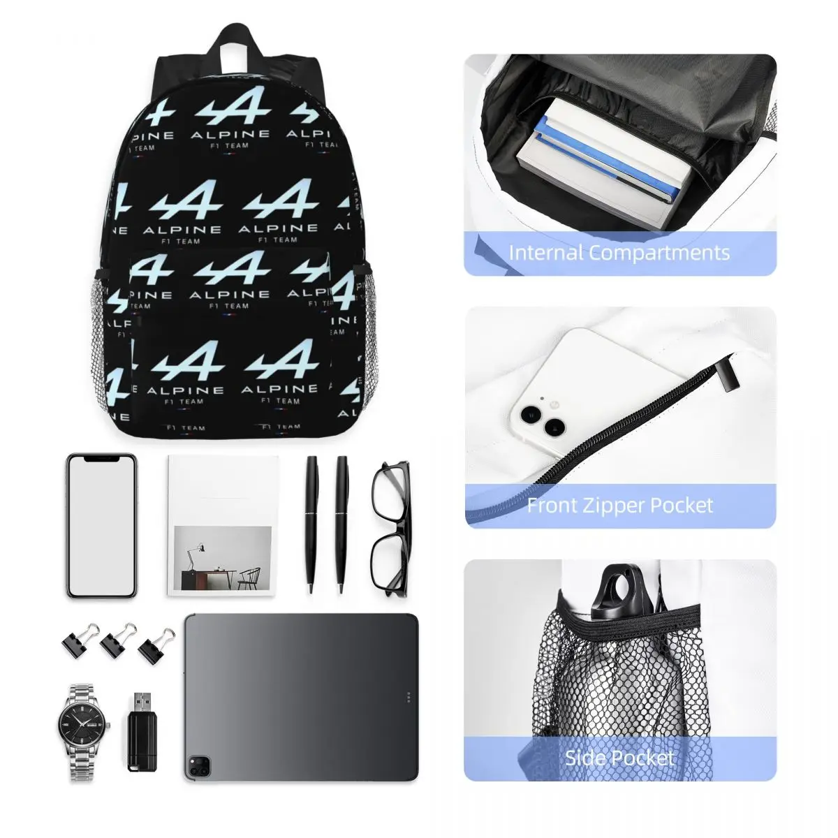 Alpine ทีมกระเป๋าเป้สะพายหลังขายร้อน Daypack ความจุขนาดใหญ่ชายหญิง BookBag กระเป๋าสะพายสําหรับผู้ชายผู้หญิงกระเป๋านักเรียนเด็ก