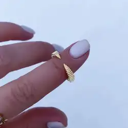 Wholesale Simple Fashion Women Finger Jewelry Open Adjusted Gold Color Spike Rings