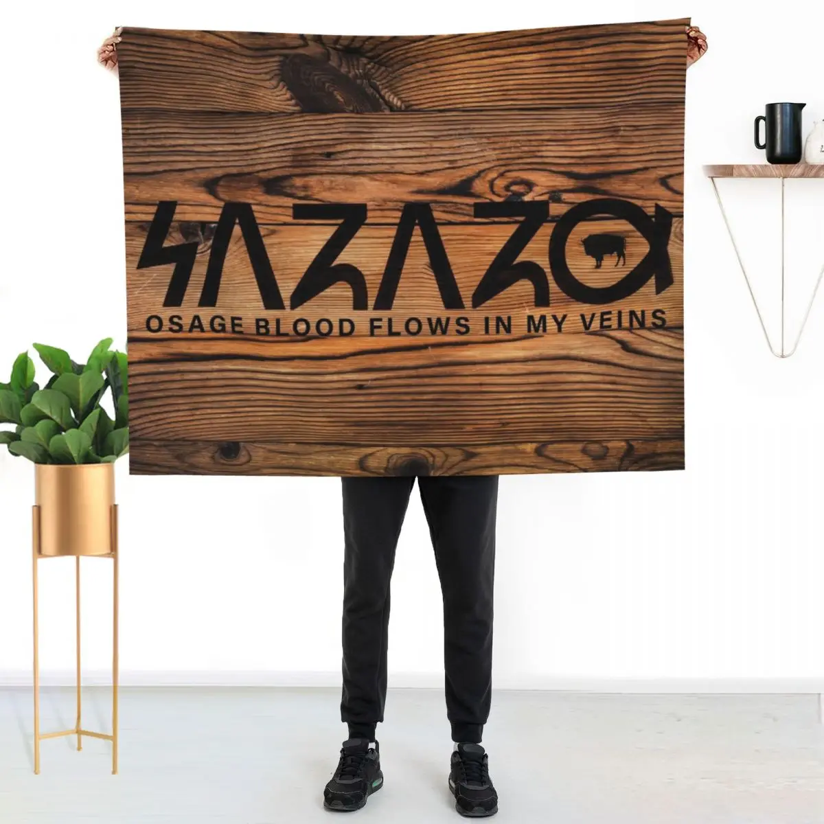 Wahzhazhe - Osage Blood Flows In My Veins Throw Blanket Soft Warm Blanket Gift for Men Women Adults