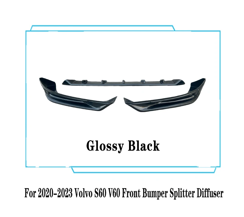 Voor 2020--2023 Volvo S60 V60 Voorbumper Splitter Diffuser Spoiler R ONTWERP Auto Achterhoede Cover ABS Plastic body Kit Meubi