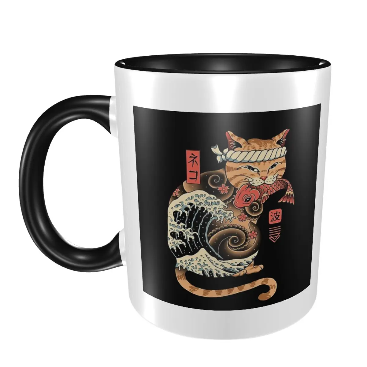 

Catana Cats Retro Samurai Yakuza Holder Mug Funny Ceramic Coffee Cups Tea Mugs Milk Cup Drinkware Gifts for Woman Man
