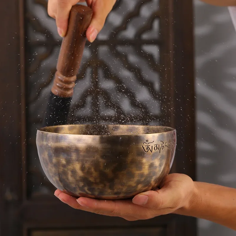 Nepal Singing Bowl Full Moon Tibetan Sound Bowls Meditation Buddhism Bowls Mindfulness Yoga Percussion Instrument Sound Therapy