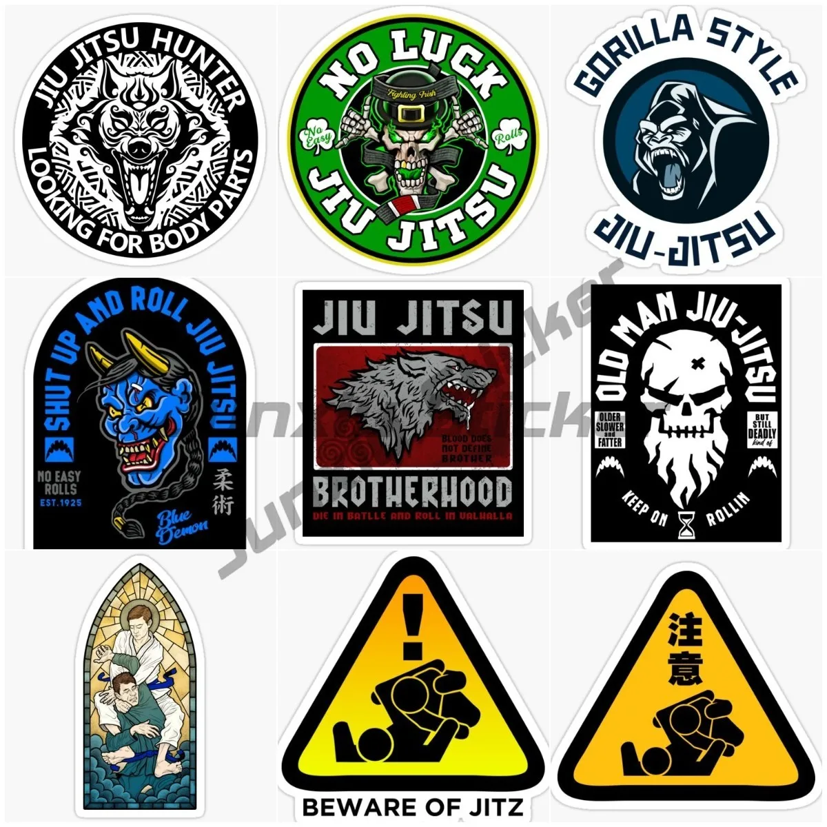 Brazilian Jujutsu JIU-JITSU GORILLA STYLE BROTHERHOOD Car Sticker Motorcycle Bicycle Helmet Laptop Computer PVC Material Decal