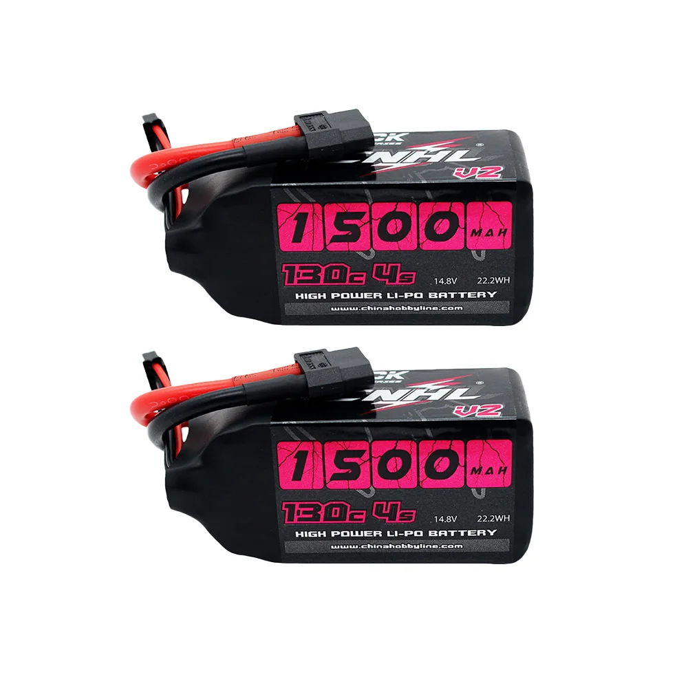 

2PCS CNHL 4S 14.8V Lipo Battery 1500mah 130C with XT60 Plug For RC FPV Helicopter Airplane Drone Racing