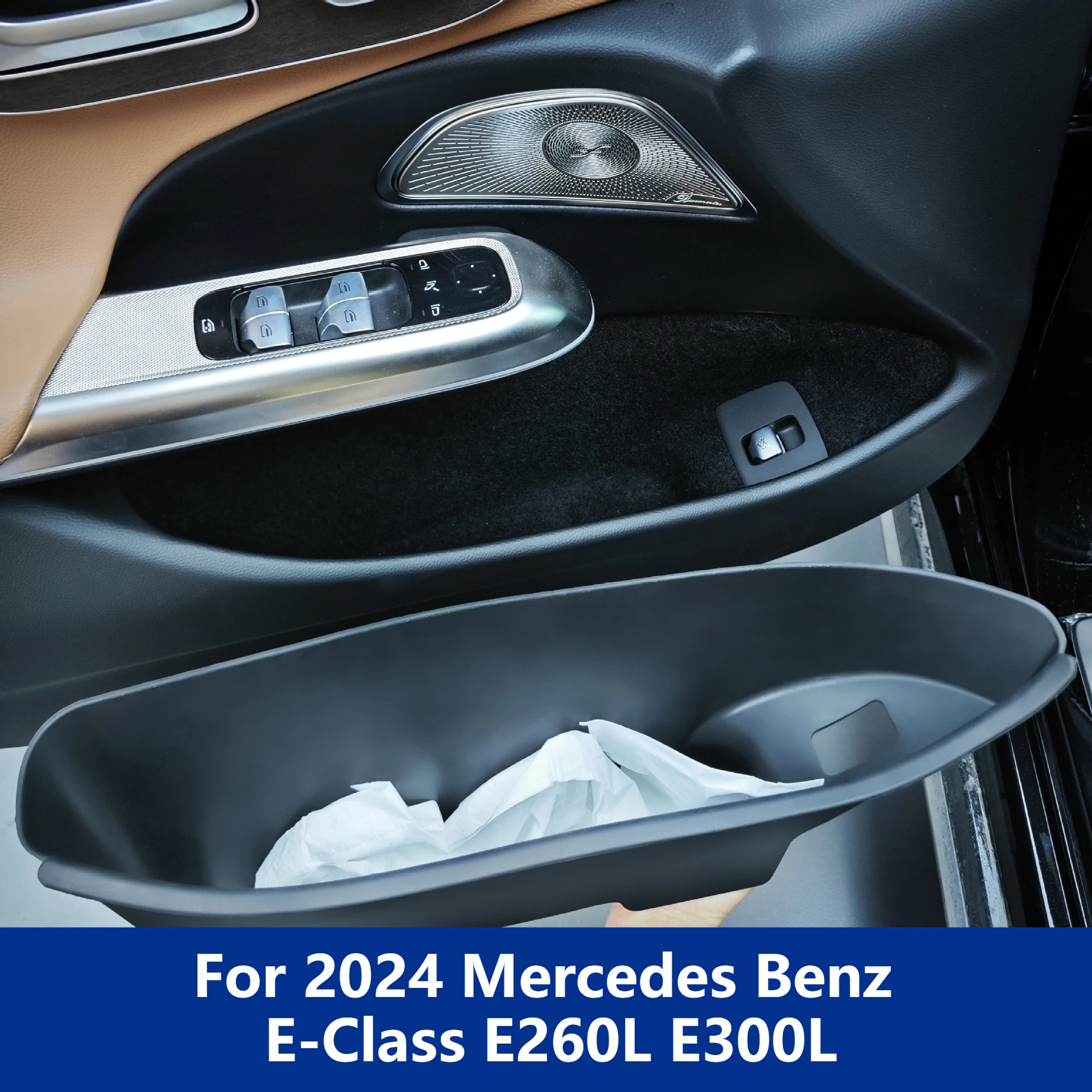 

For 2024 Mercedes Benz E-Class E260L E300L Door Slot Anti-Slip Protection Pad Car Door Storage Box Liner Interior Accessories