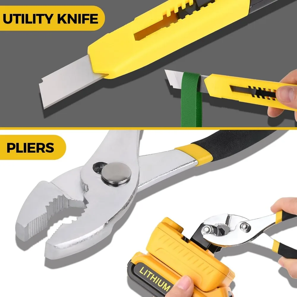 WGGE 39피스 가정용 공구 세트/수공구 세트 – 망치, 드라이버, 플라이어, 렌치, 육각 키가 포함된 내구성이 뛰어난 가정용 수공구 키트