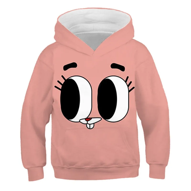 2024 New Hot Selling The Amazing World of Gumball Childrens Comedy Comics Peripheral Hooded Sweatshirt Autumn Popular Hoodie Y2K