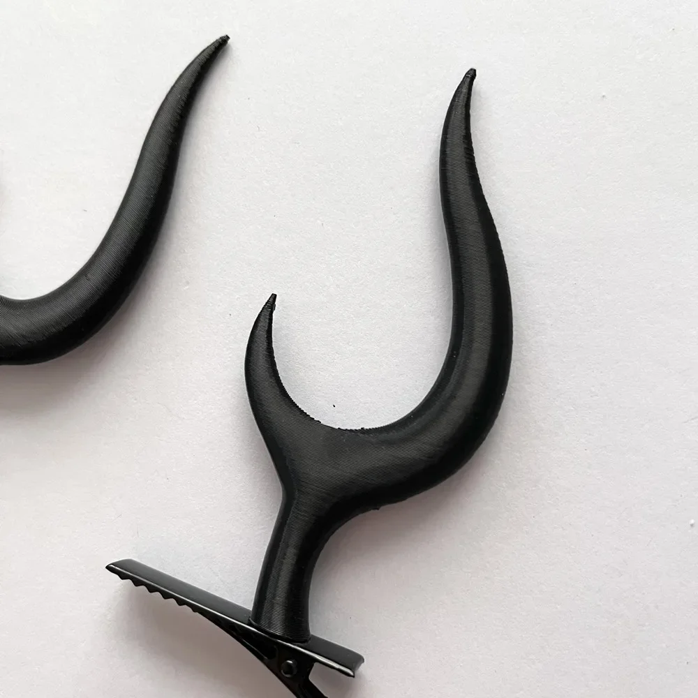 애니메이션 앨러스터 코스프레 머리핀, 블랙 뿔 뿔 헤어 클립, 할로윈 파티 모자, 헤어 액세서리