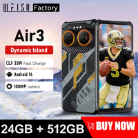 IIIF150 Air3 Rugged Phone 512GB 12GB Dynamic Island 100MP Camera Android 14 G96 Phone Ultra Thin Rugged 30W Fast Charge