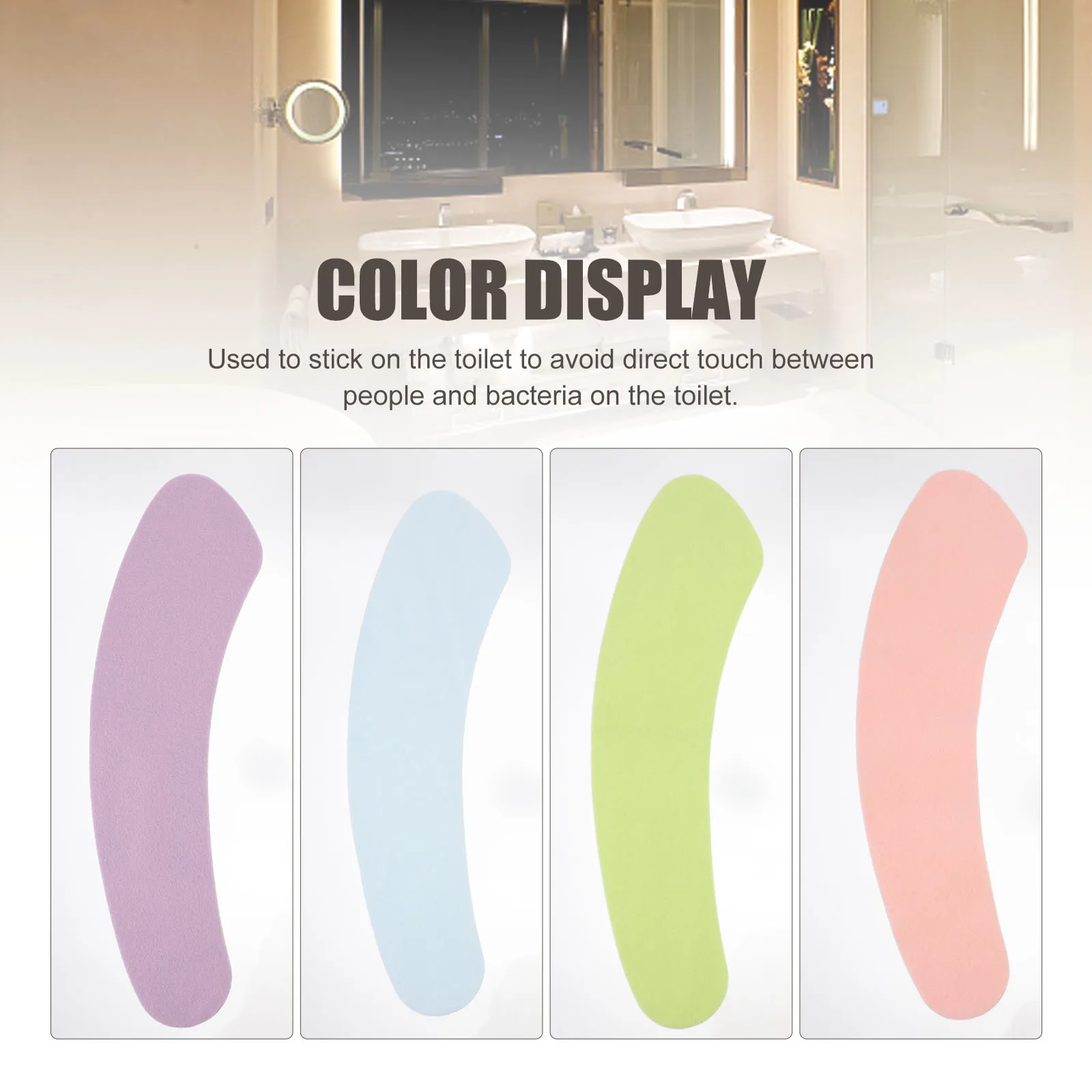 

8Pairs Toilet Seat Cushions Self-Adhesive Universal Covers Easy Clean Reusable Comfortable Seat Pads for Bathroom Dorm Hotel