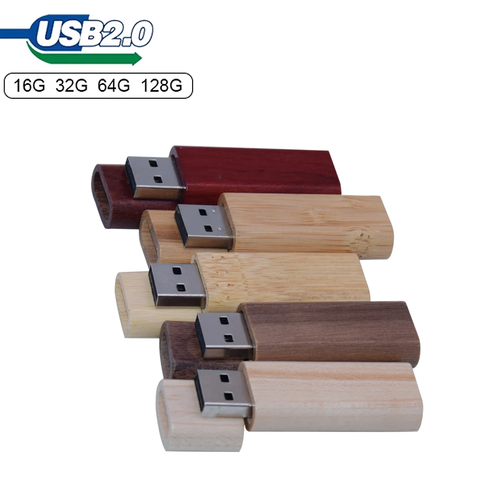 Wooden USB 2.0 Flash Drives Maple Wood Pen Drive 32GB 64GB Photography Wedding Gift Memory Stick