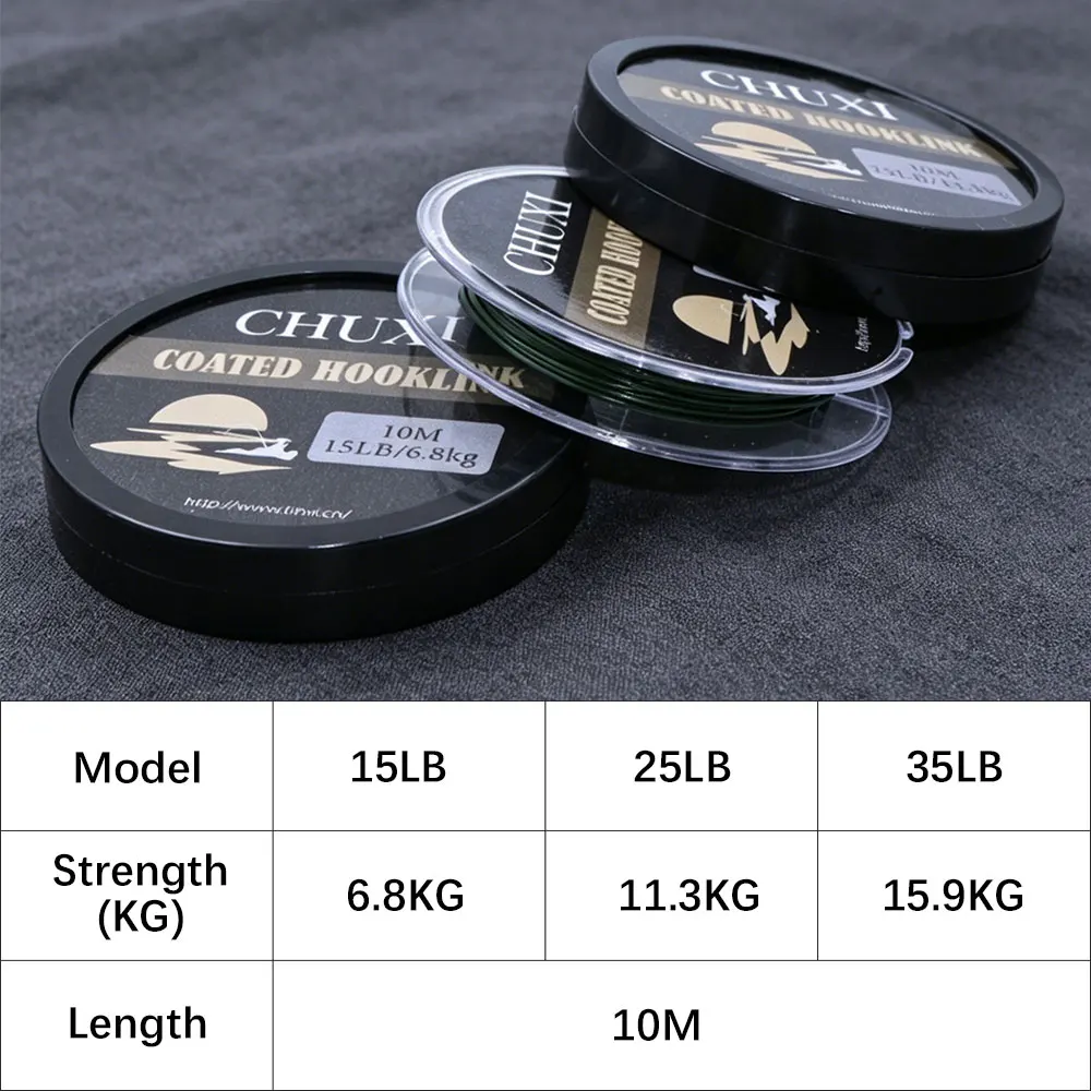 10 m Karpfen Angelschnur 8 Strang Geflochtene Beschichtete Hooklink Weiche Geflecht Linie Für Haar Karpfen Rigging Zubehör Tackle 15LB/25LB/35LB – Detail 2