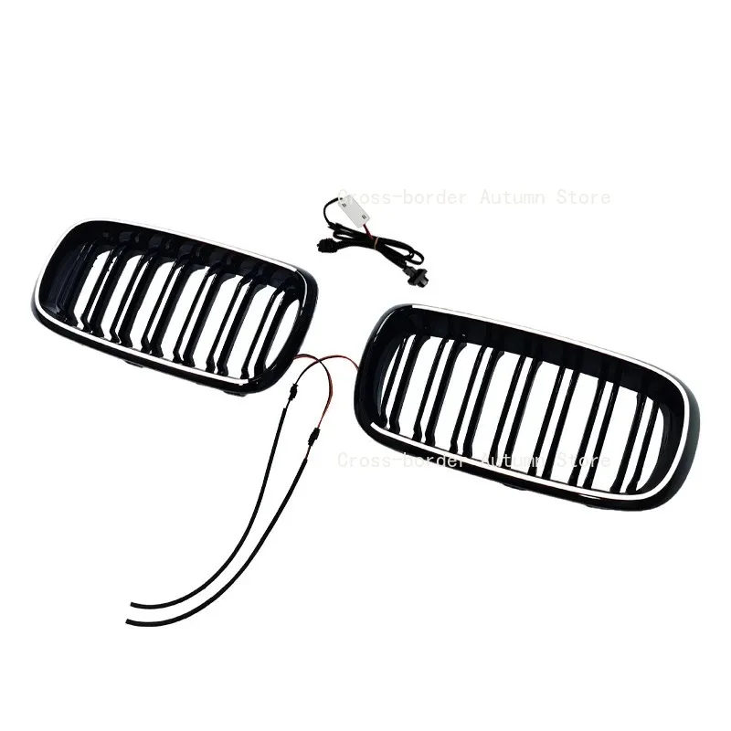 For BMW Grille LED Light grille X5 X6 M F15 F16 F85 F86 2014-2018 ABS Glossy black Racing grille