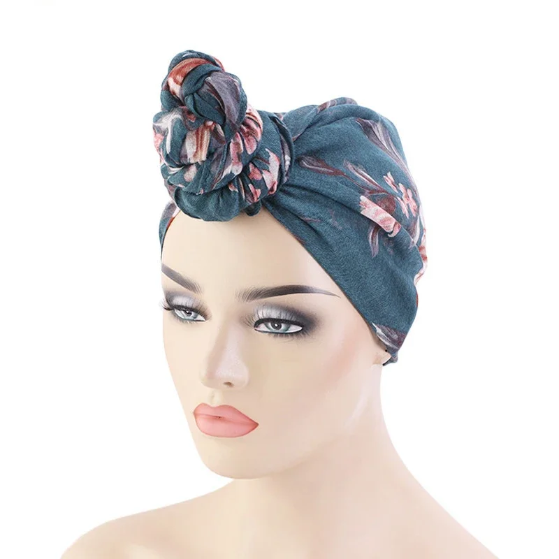 

Африканский женский завязанный мусульманский хиджаб с цветочным принтом, тюрбан, вуаль, шапочка от выпадения волос, головной платок, банданы, аксессуары для волос