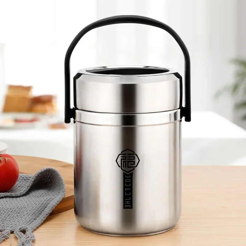 Large Capacity Lunch Box Leakproof Stainless Steel Vacuum Bento Box High Efficiency Keep Temperature Portable Food Container