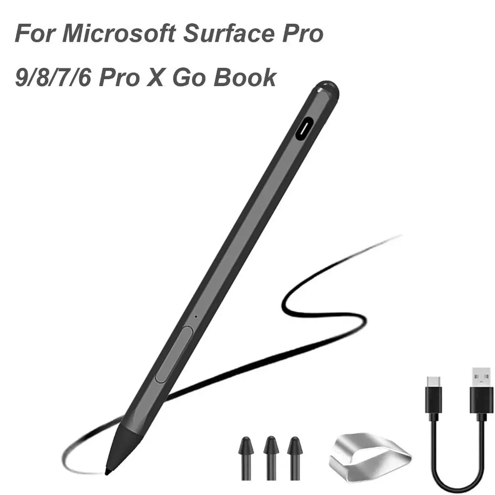 USB-C Charging Stylus Pen 4096 Level Pressure Sensitive Active Pen for Microsoft Surface Pro 9/8/7/6 Pro X Go Book