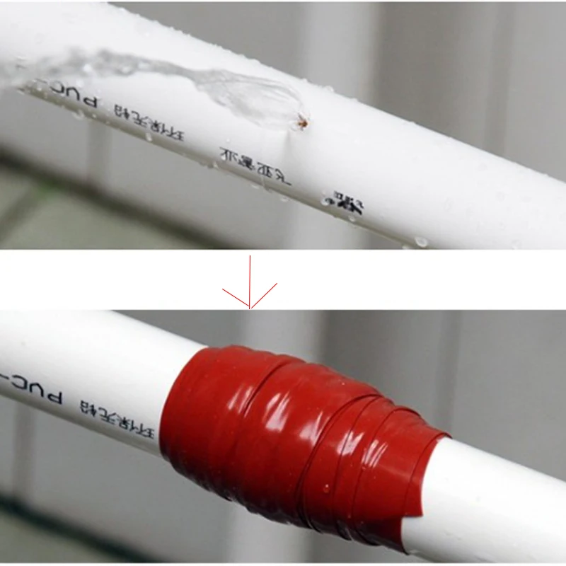 Cinta autoadhesiva de silicona para sellado de tuberías de PVC, prevención de fugas, reparación de fusión automática, tapado rápido para Wate