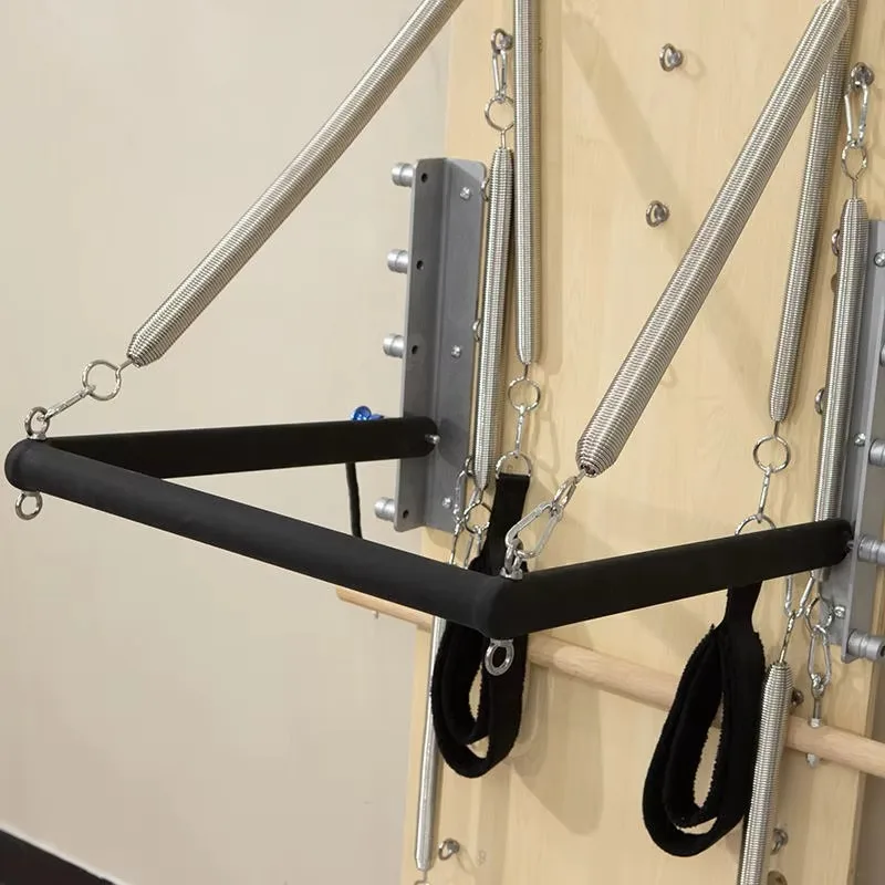 YTYIN Wooden Pilates Equipment Springboard And Push Through Bar Spring Board
