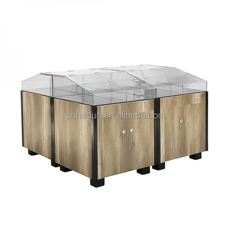 custom.High-Capacity Wooden Steel Display Rack Supermarket Rice Cabinet Supermarket Shelves
