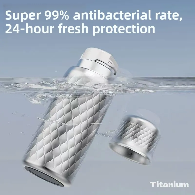 New Magnetic Cap 500ml Alkaline Function Titanium Insulated Cup - Outdoor Sports Large-Capacity Drinking Bottle