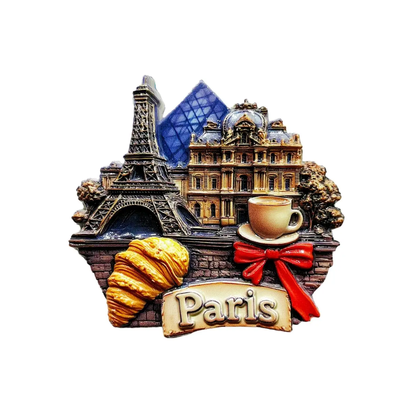 France Paris Landmark Louvre Eiffel Tower Travel Souvenir Creative Resin Decoration Fridge Magnet