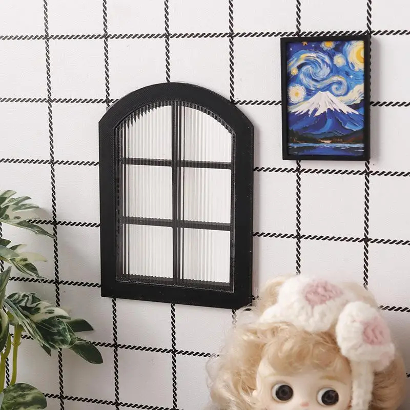 シミュレーション窓枠モデル 1/12 スケール、顕微鏡的シーン構築小道具、ドールハウス家具