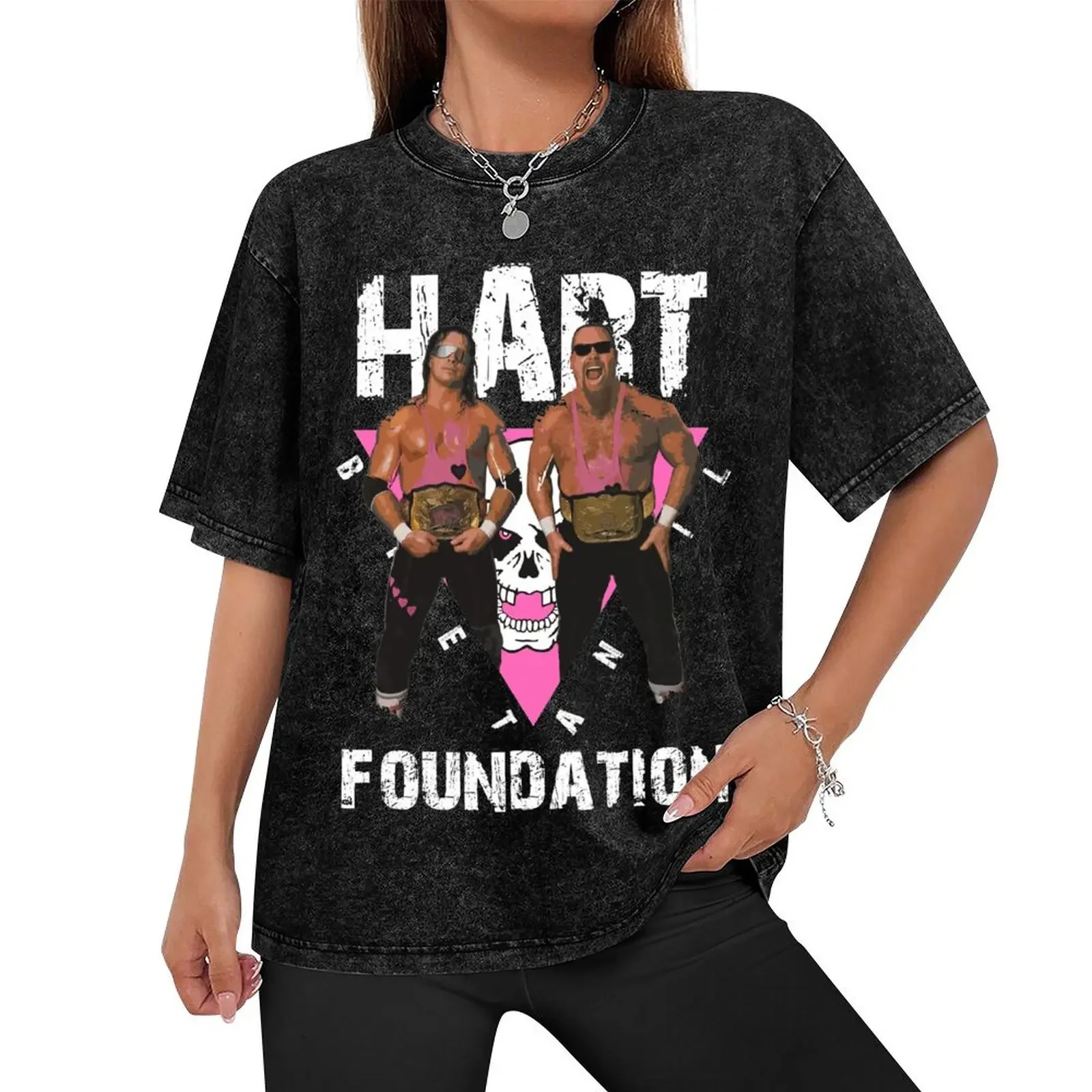 Hart Foundation T-Shirt oversized summer top sports fans cute tops funny t shirts for men