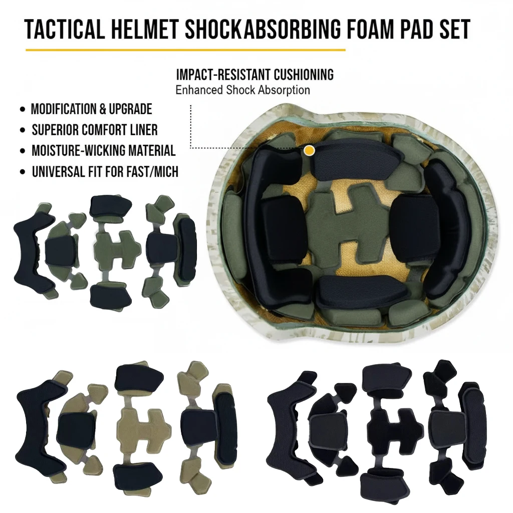 ل VULPO خوذة تكتيكية Gen 3 وسادة رغوة الذاكرة Airsoft خوذة وسادة واقية داخلية لملحقات خوذة MICH ACH MTEK السريعة