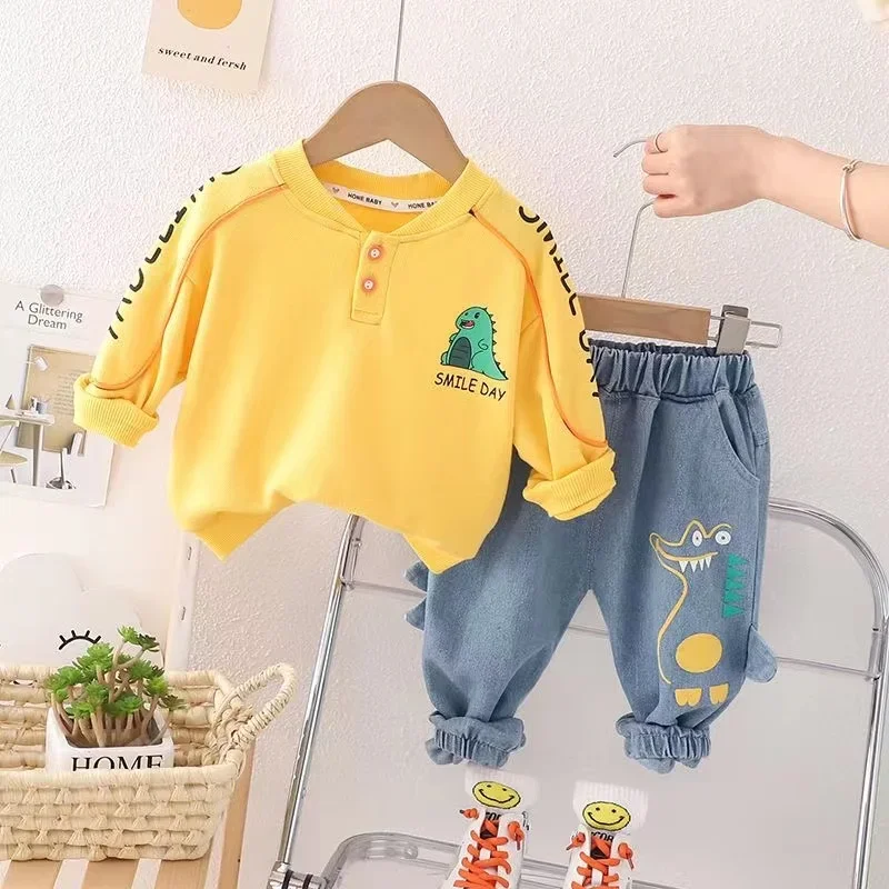 New Spring Autumn Baby Girls Clothes Suit Boys Outfits Children T-Shirt Pants 2Pcs/Sets Toddler Casual Costume Kids Tracksuits