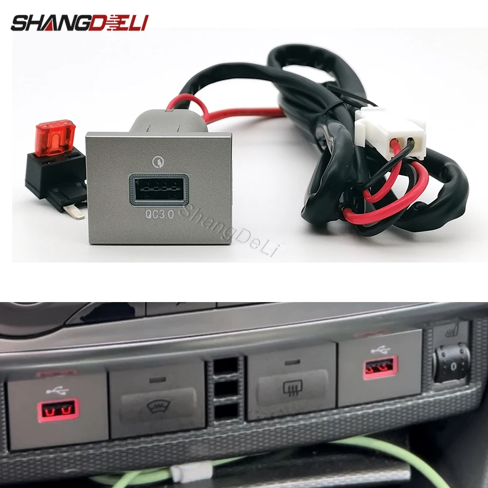 

Car Single USB QC3.0 Port Fuse Box Socket Phone Charger Interface Adapter Compatible for Ford Focus 2004-2011