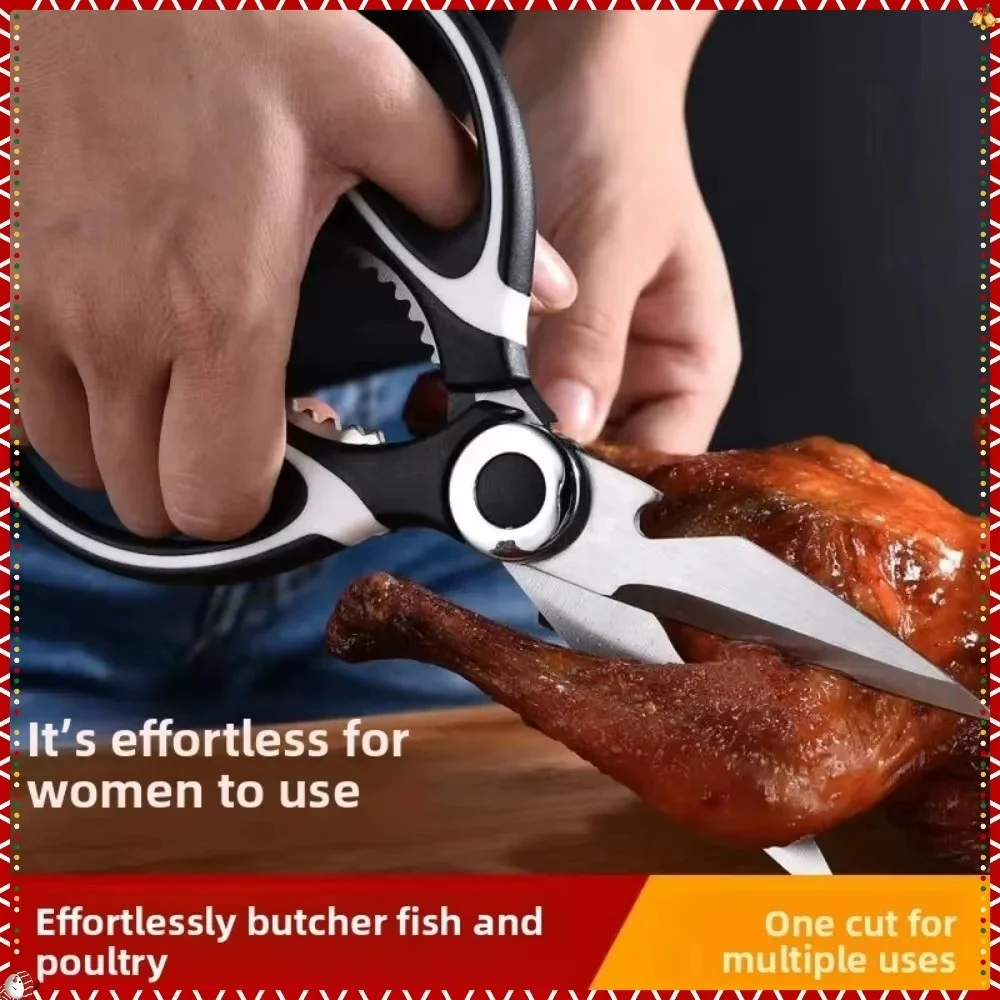 

Kitchen Multifunction Stainless Steel Scissors Sharp Rust-free Home Multi-Purpose Hand Tool Vegetable Chicken Fish Food Scissors
