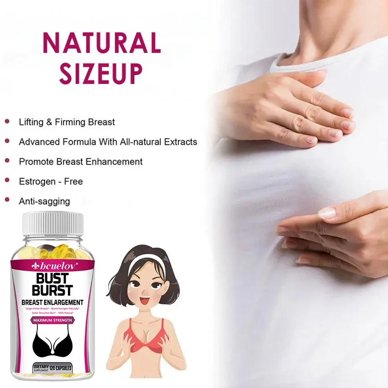 100% Natural Breast Enhancement Capsules for Women, Breast Firming, with Pueraria Extract 1000mg, Non-GMO, Gluten Free