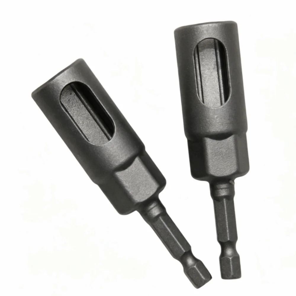 High Carbon Steel Open End Extended Reach Impact Resistant Hex Adapter Open Side Structure Sandblasted Finish Deep Adapter