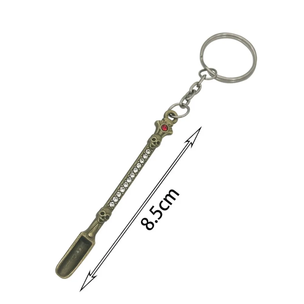 8cm Diamond Pattern Metal Mini Shovel Portable Powder Spoon Multifunctional Smoking Accessory Kitchen Gadget