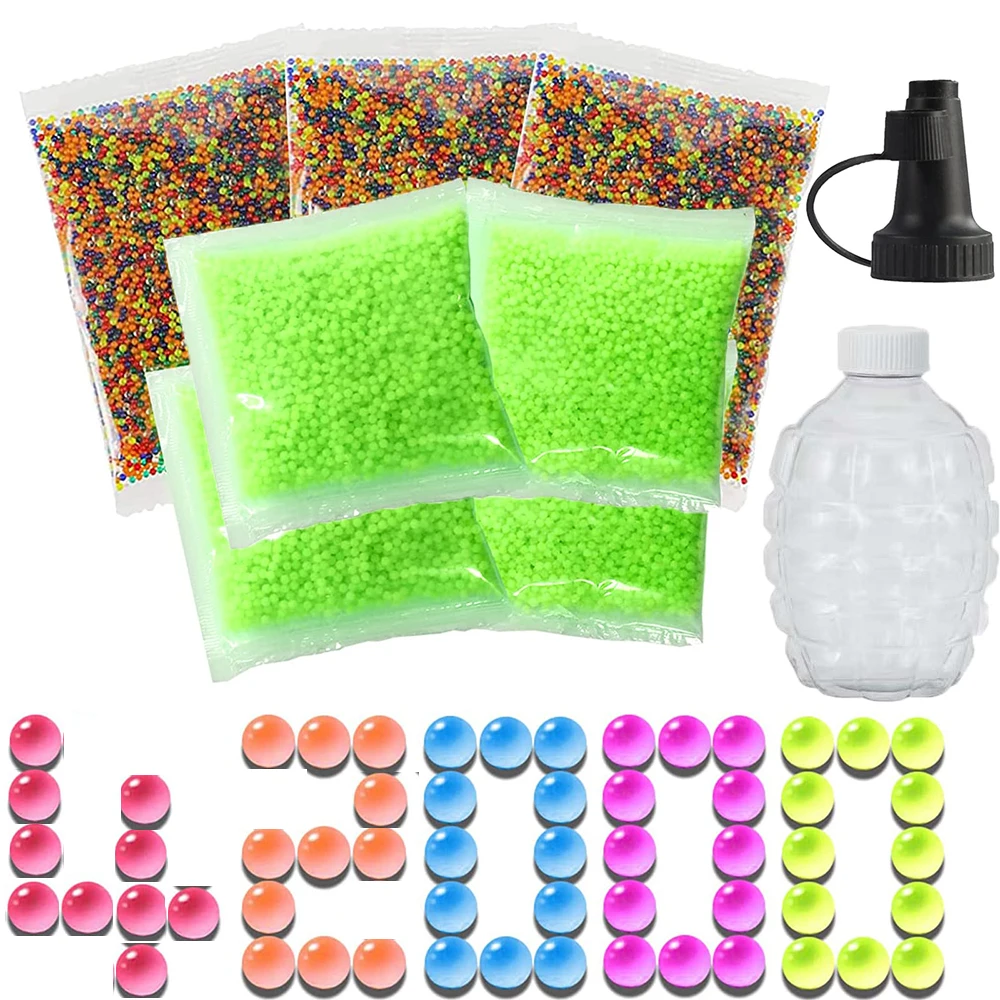 Gel Ball Bullet Refill Ammo Glow in The Dark 7-8mm Water Beads with Funnel Tip for Gel Gun Toy Accessory Home Decoration