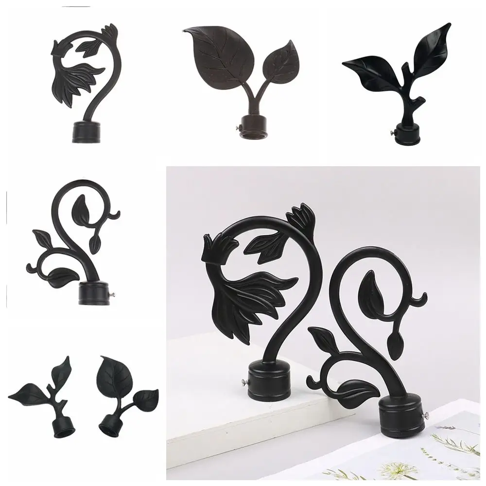 Luxurious Ends Heads Curtain Pole Finials ABS Material Imitation Iron Roman Rod Unique Shape Strong Window Decoration